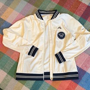 Tracksmith White and Navy Track Jacket